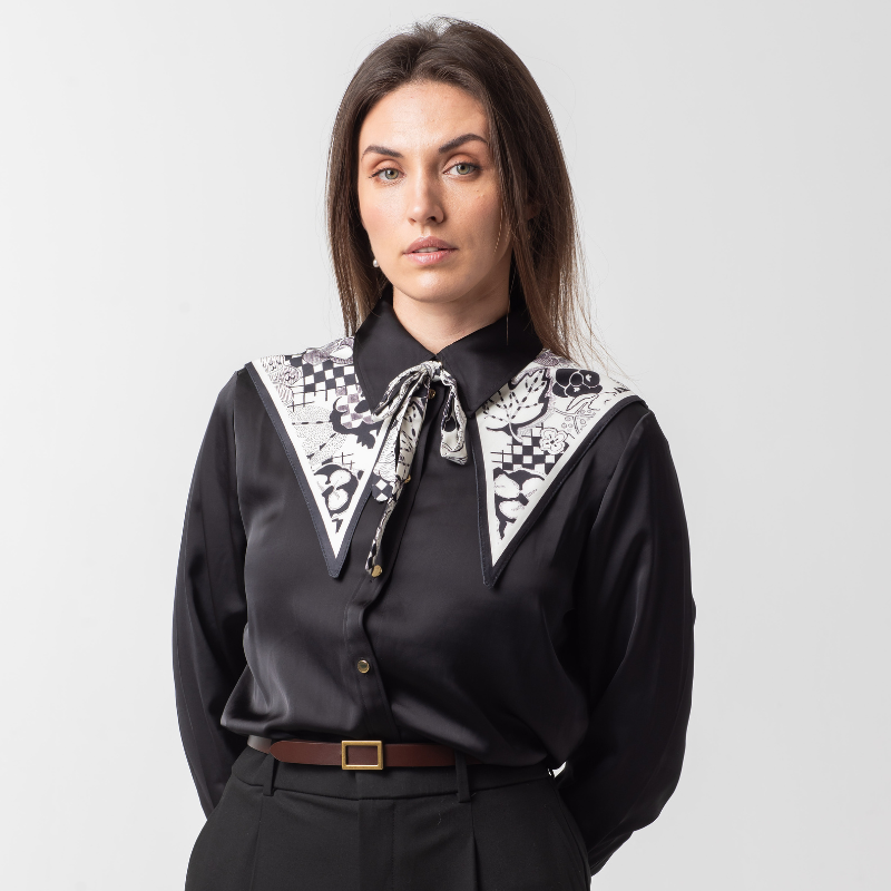 SHAWL COLLAR - MIDNIGHT BLOOM