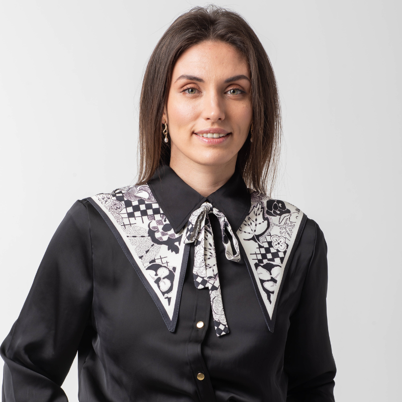 SHAWL COLLAR - MIDNIGHT BLOOM