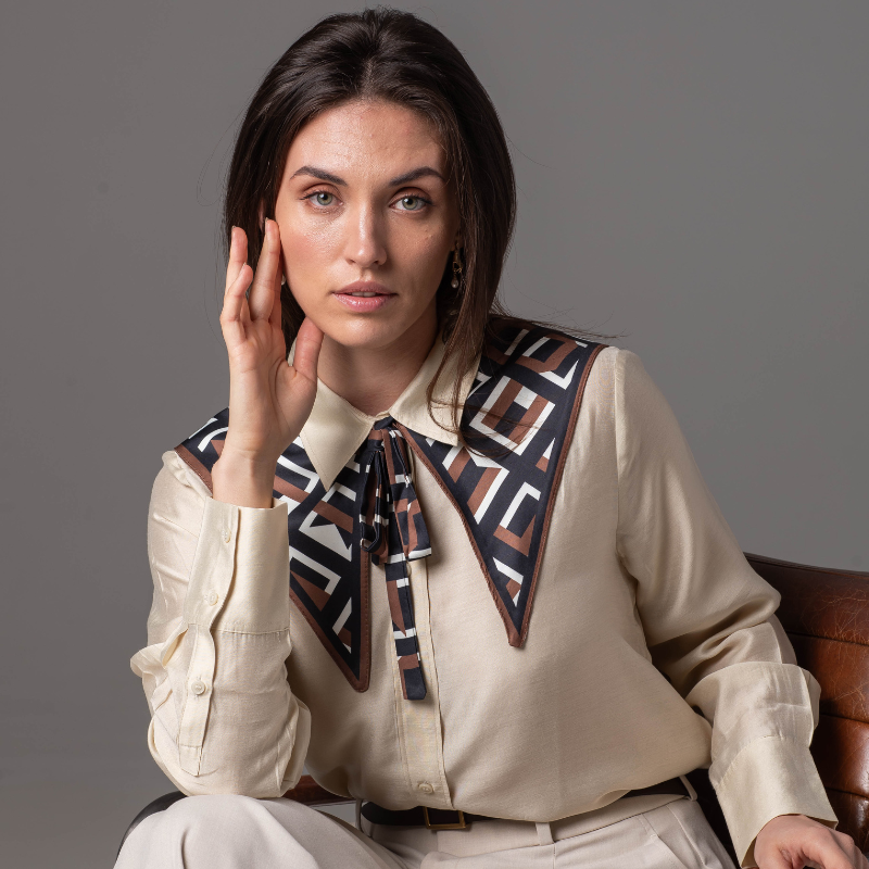 SHAWL COLLAR - CHESTNUT