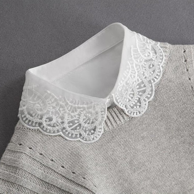 NORA FLORAL EMBROIDERED FALSE COLLAR