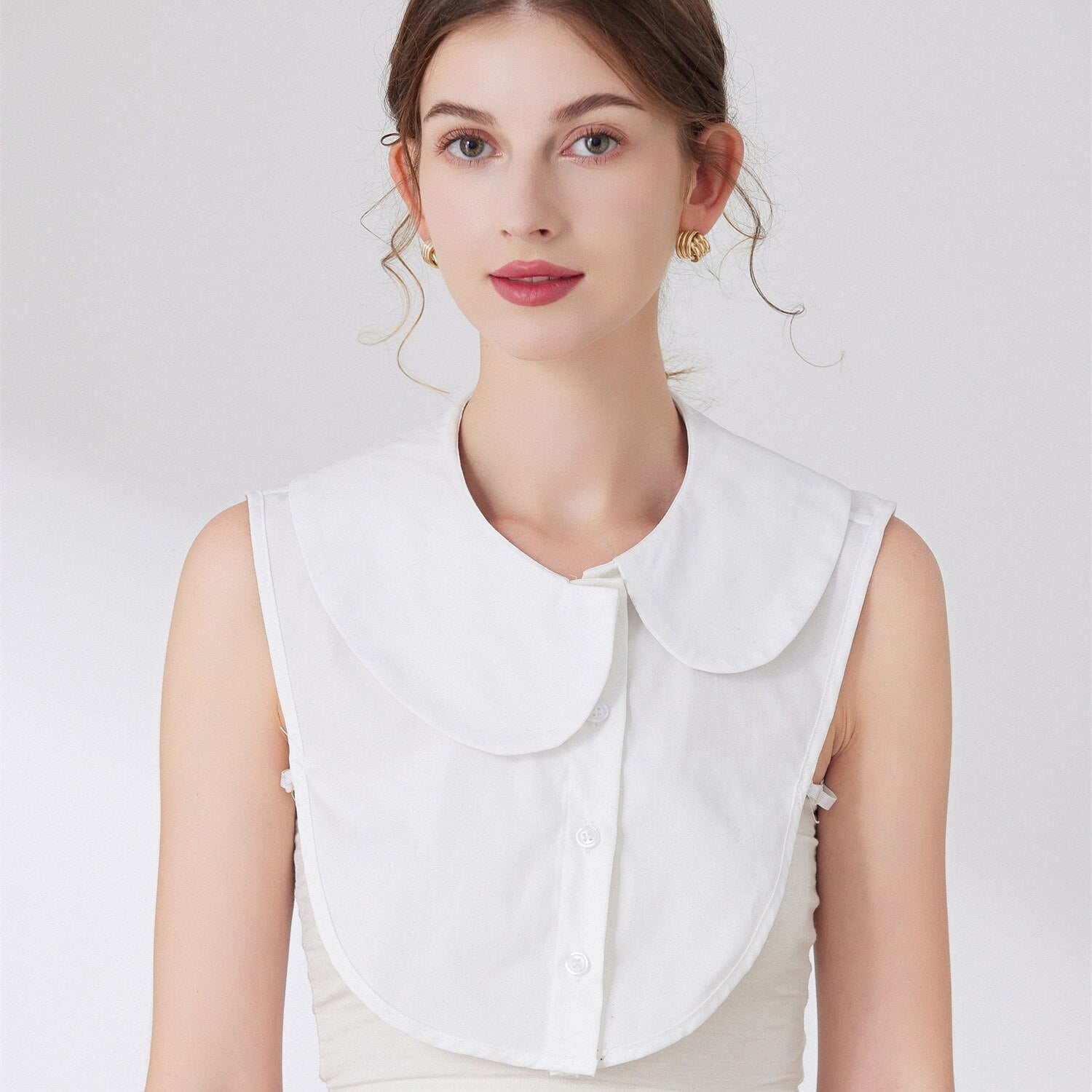 MARTA WHITE FAUX COLLAR