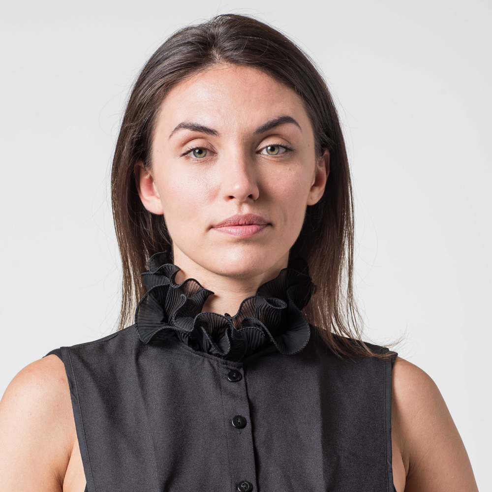 KATE RUFFLE COLLAR -  black