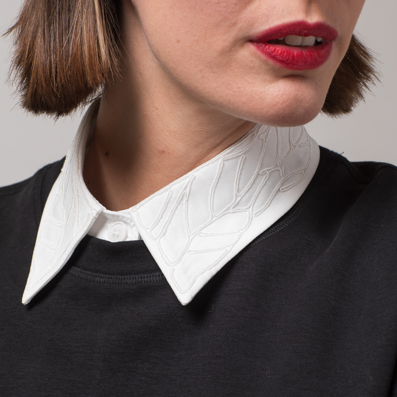 LUXURY SHIRT EMBROIDERED COLLAR