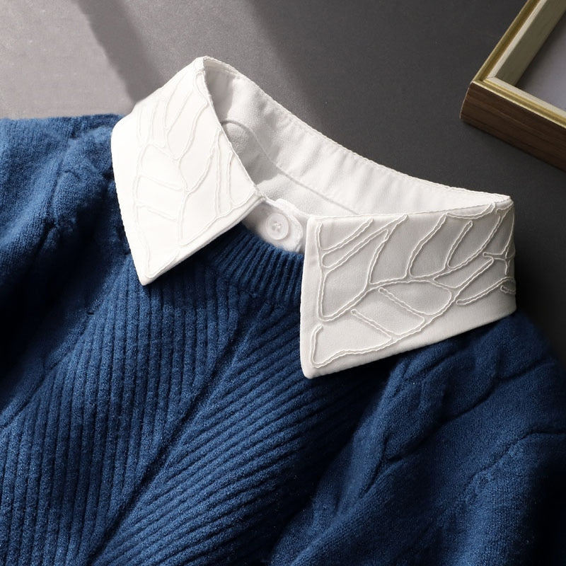 LUXURY SHIRT EMBROIDERED COLLAR