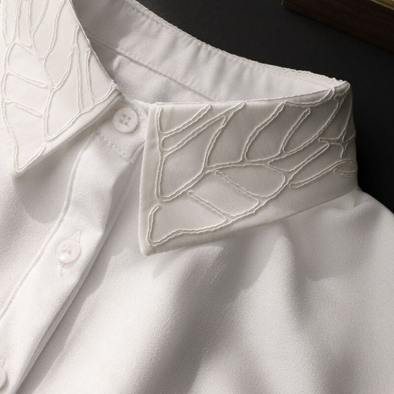 LUXURY SHIRT EMBROIDERED COLLAR